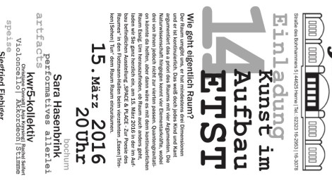 15.3.2016 kwr5-Kollektiv: Performance, Flottmannhallen, Herne
