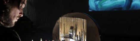Performance-Konzert mit livepainting-Videobeams & Ausstellung, 1.9.2017, Münster